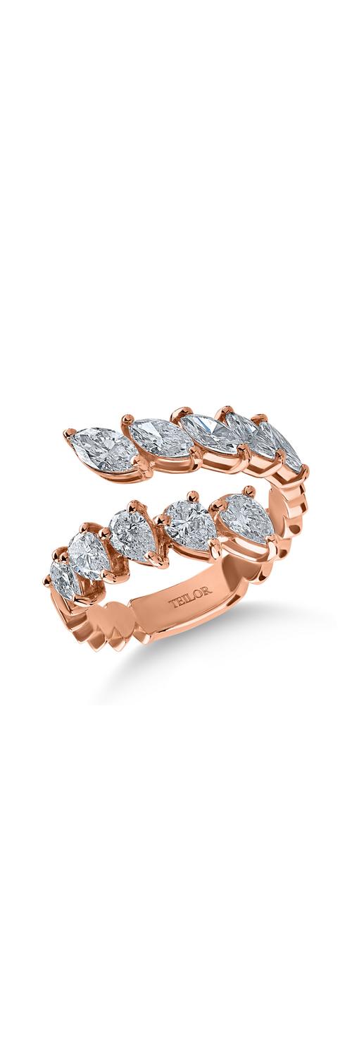Rózsarany gyűrű 1.87ct gyémántokkal