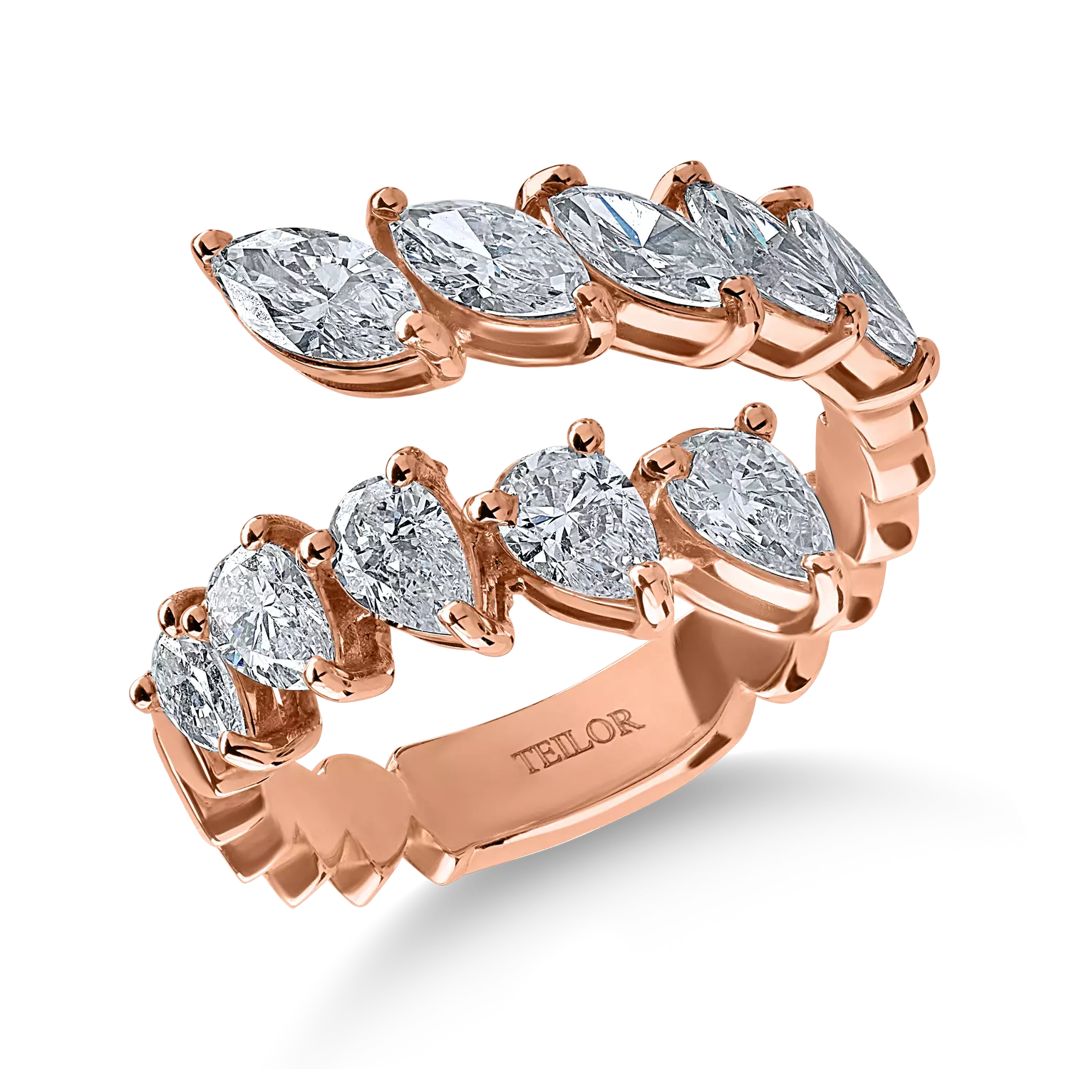 Rose gold ring with 1.87ct diamonds