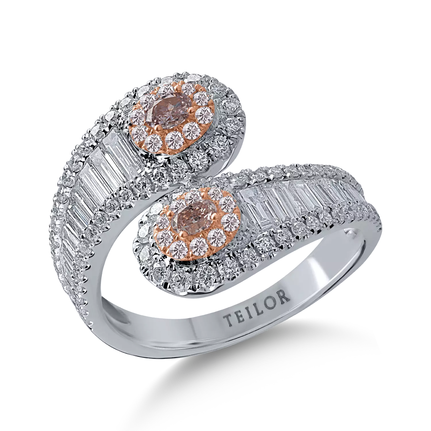White-rose gold ring with 1.4ct diamonds