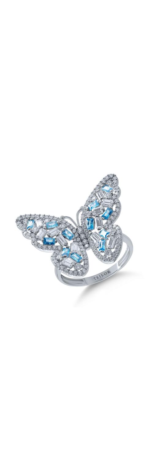 White gold butterfly ring