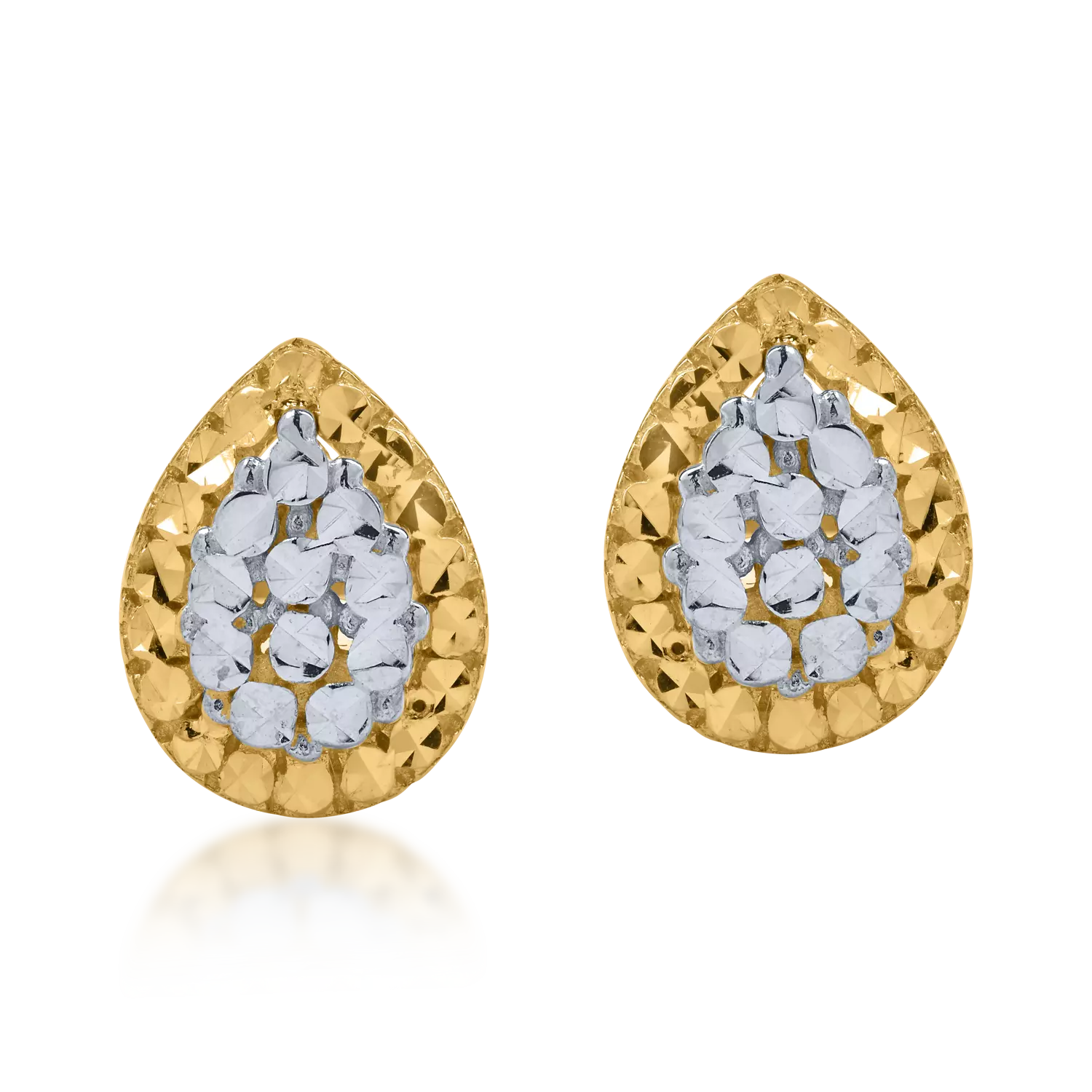 White-yellow gold earrings