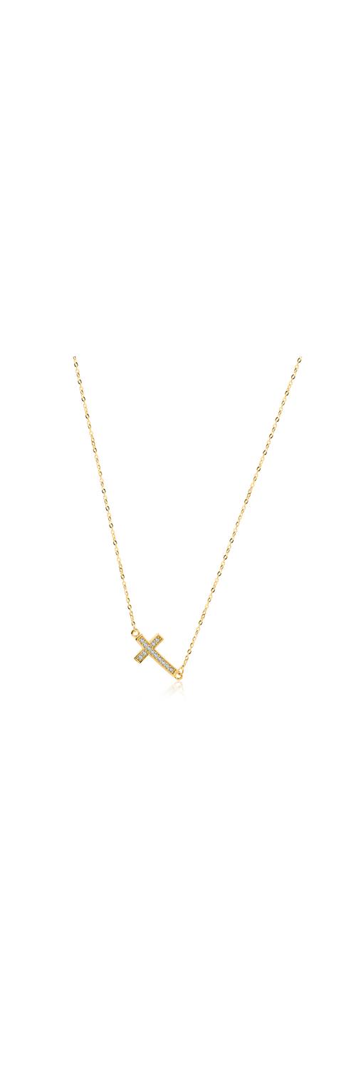 Yellow gold cross pendant necklace