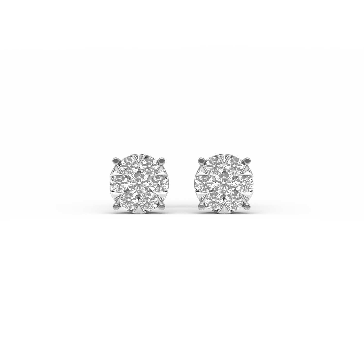White gold screw back earrings with 0.5ct diamonds