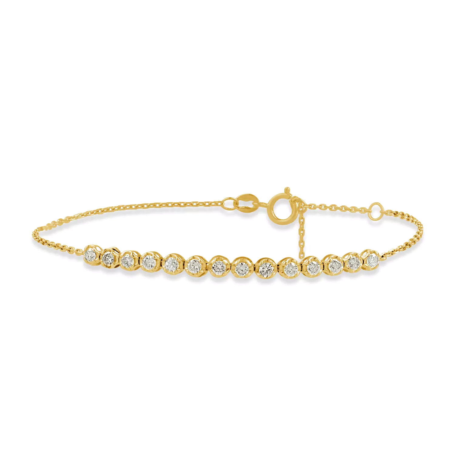 Yellow gold minimalist bracelet with 0.5ct diamonds