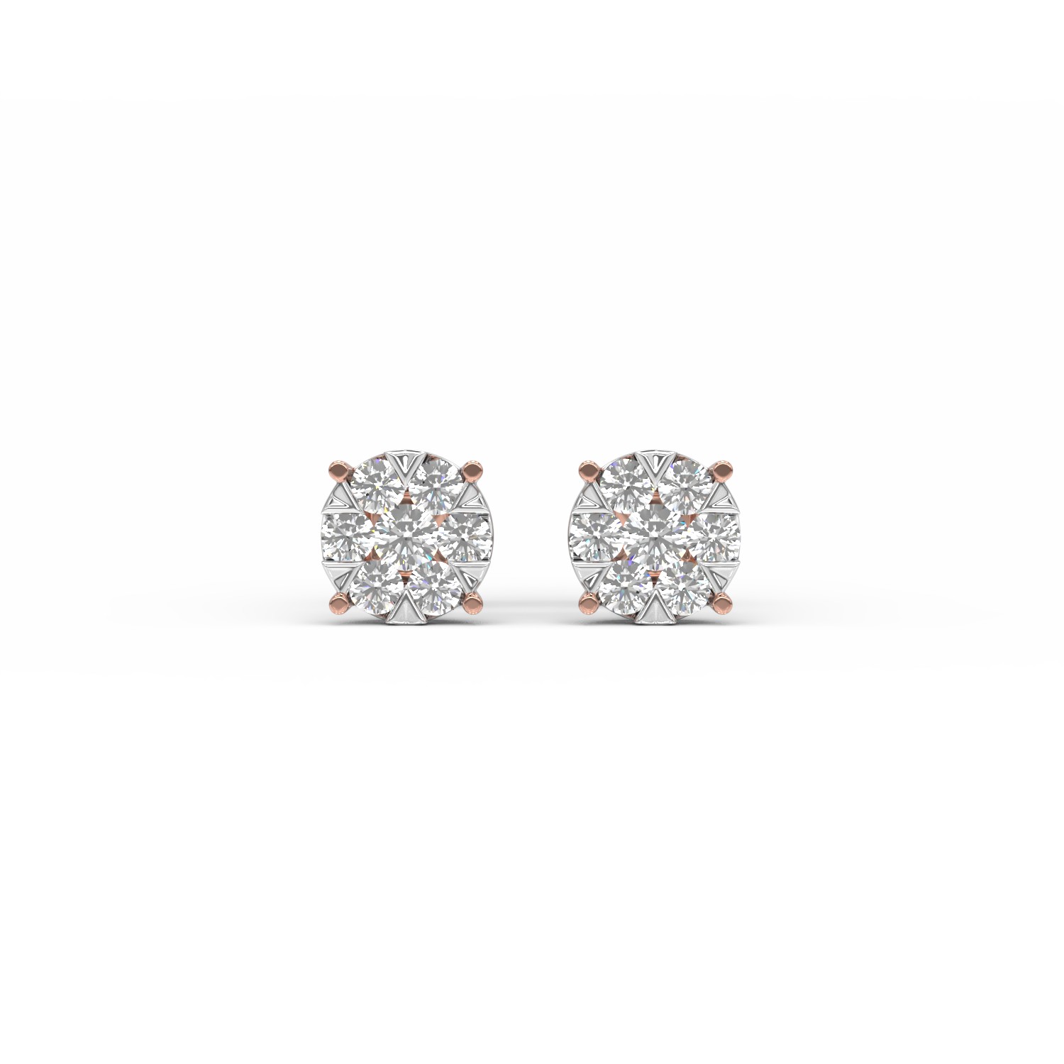 White-rose gold screw back earrings with 0.5ct diamonds