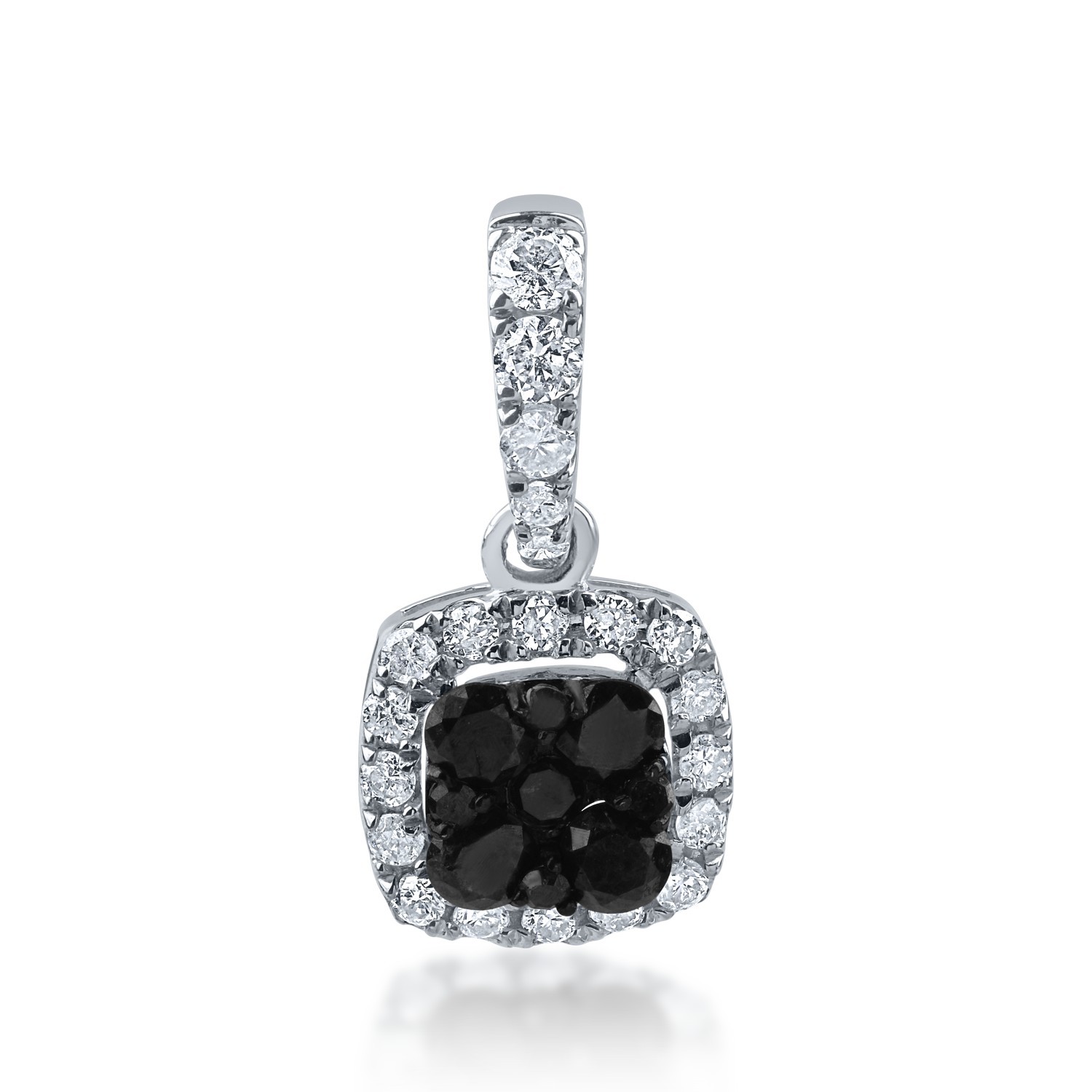 Minimalista fehérarany medál 0.158ct fekete gyémántokkal és 0.072ct tiszta gyémántokkal