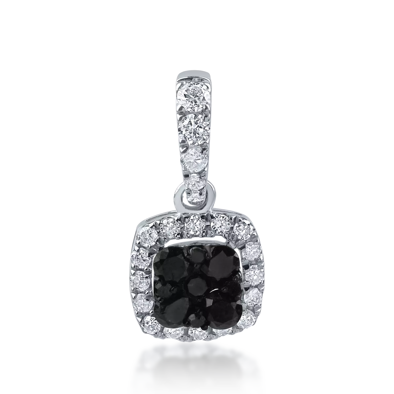 Minimalista fehérarany medál 0.158ct fekete gyémántokkal és 0.072ct tiszta gyémántokkal
