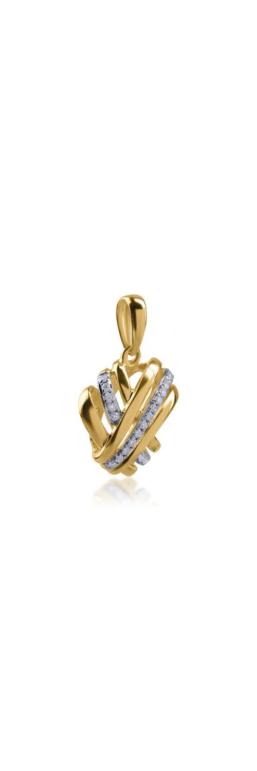Yellow gold pendant with 0.063ct diamonds