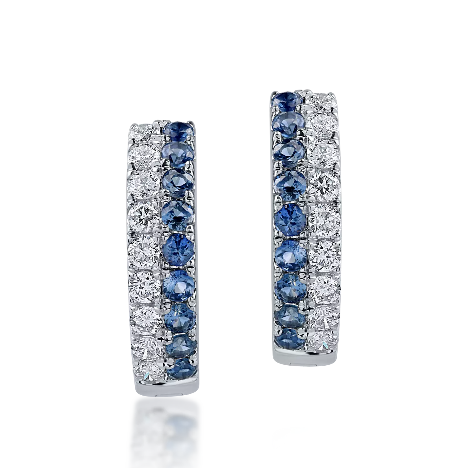 White gold on-ear earrings with 0.314ct sapphires and 0.211ct diamonds