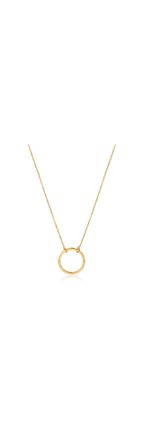 Yellow gold chain with round pendant