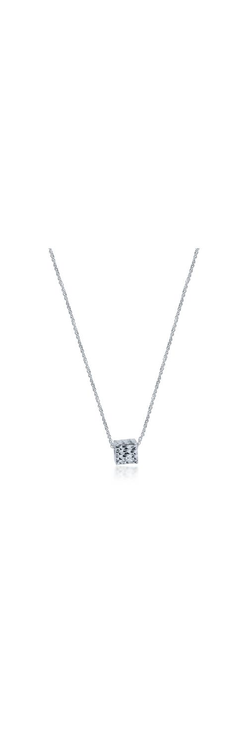 White gold chain with cubic pendant