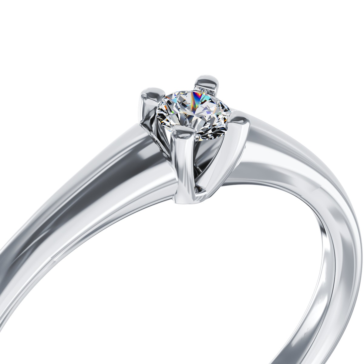 White gold engagement ring with 0.1ct solitaire diamond