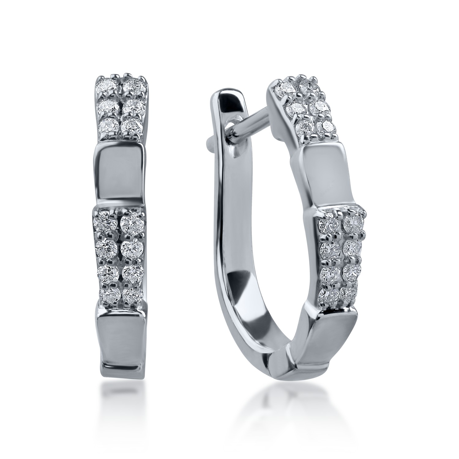 White gold on-ear earrings with 0.17ct diamonds