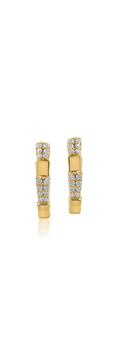 Yellow gold on-ear earrings with 0.17ct diamonds