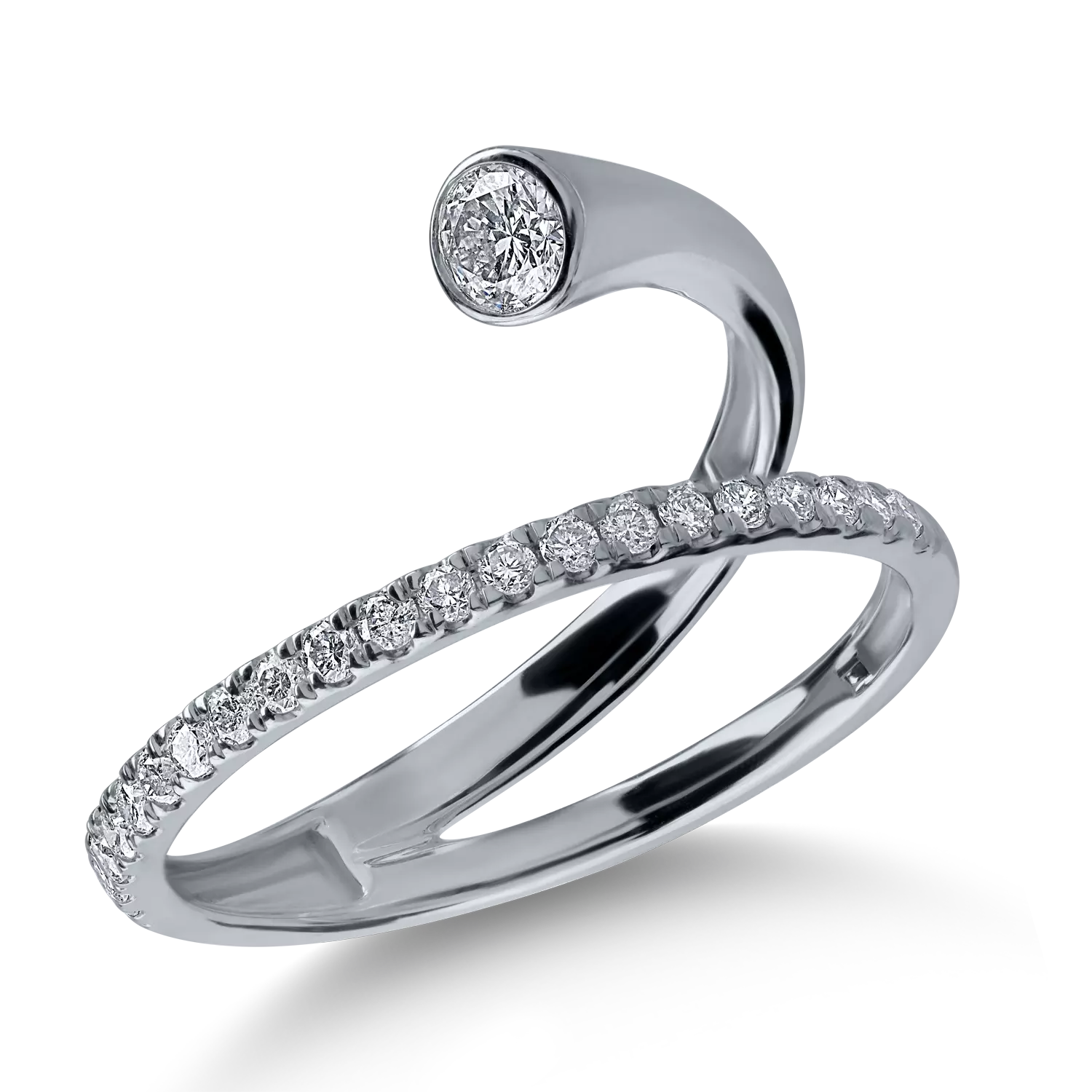 Inel din aur alb cu diamante de 0.33ct