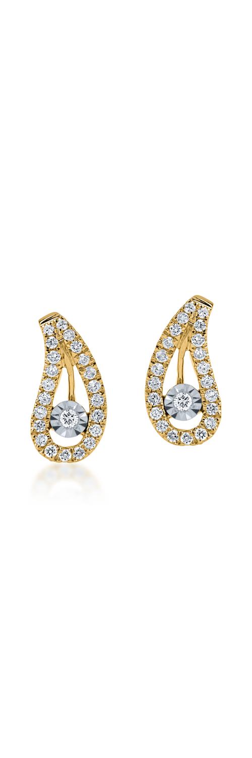 Yellow gold stud earrings with 0.18ct diamonds