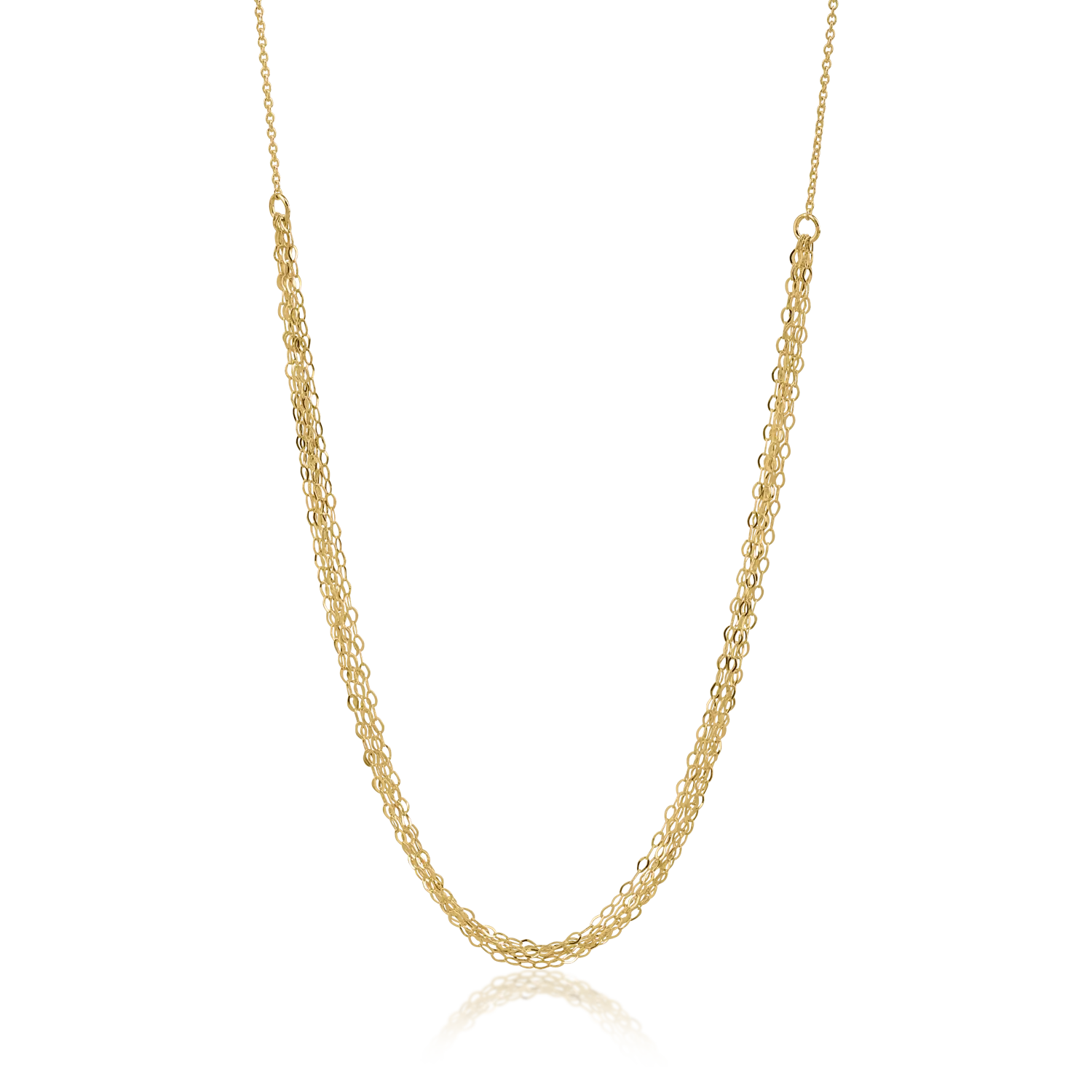 Yellow gold chain with links pendant