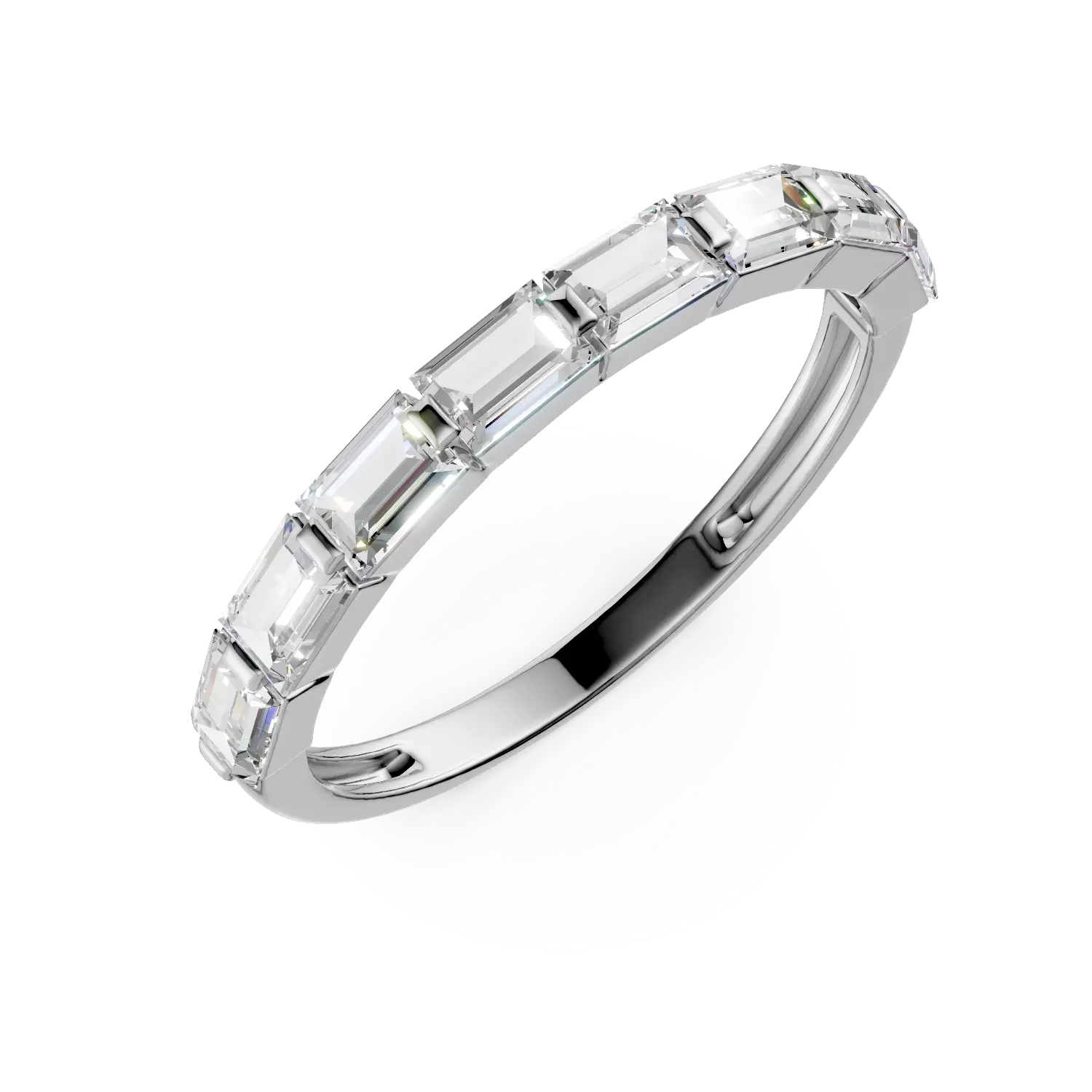 Half eternity Caroline ring in white gold with 0.89ct lab grown diamonds