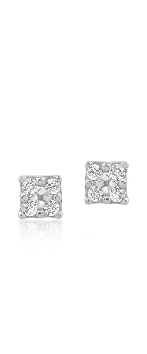 Stud earrings in white gold with zirconia