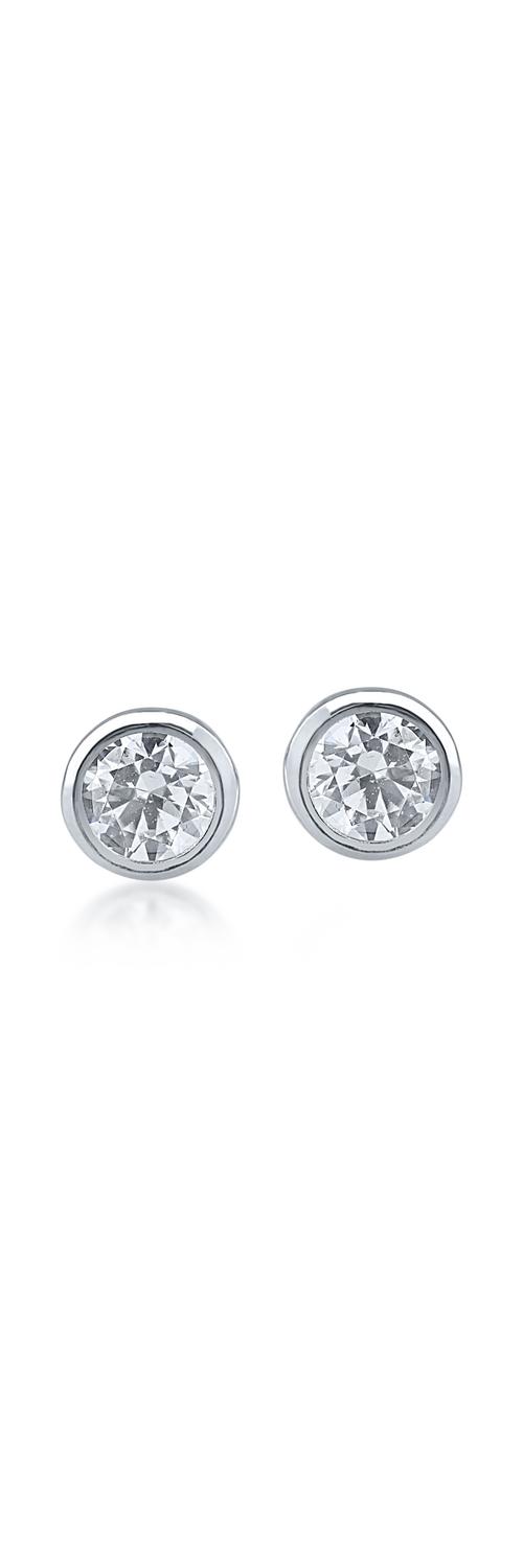 White gold earrings with solitaire zirconia