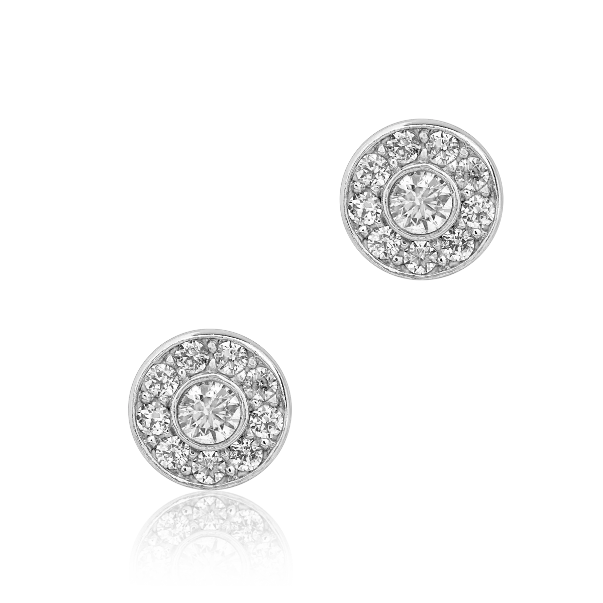Fehérarany kör alakú fülbevaló mikrokeményítő cirkóniával