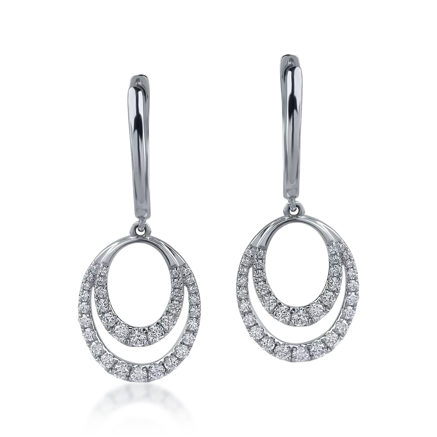 White gold geometric earrings with 0.38ct diamonds