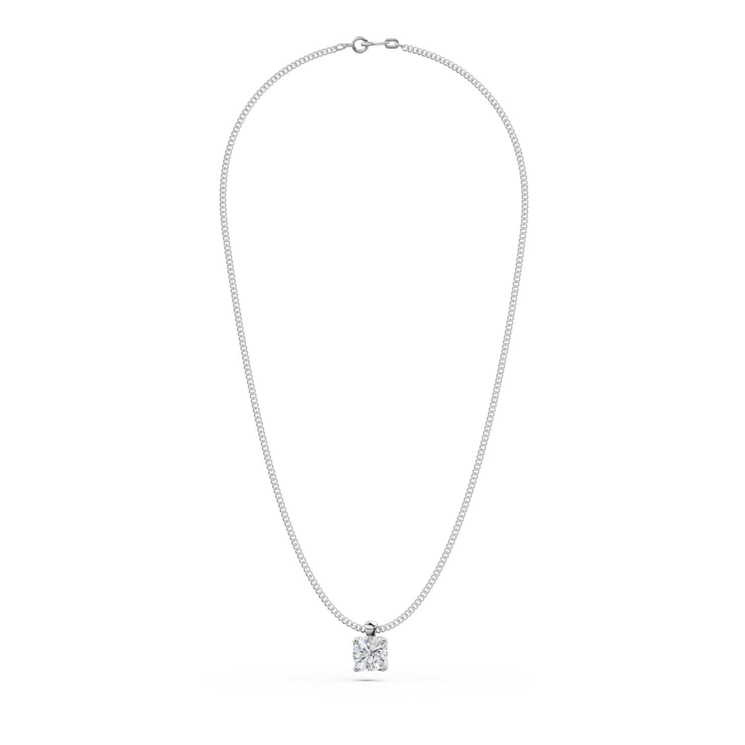 White gold Lotus pendant necklace with 0.25ct solitaire lab grown diamond
