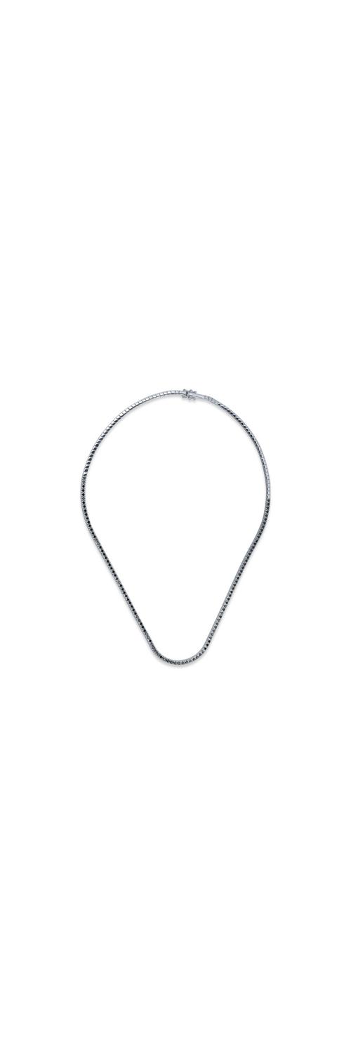 White gold tennis necklace with 1.6ct black diamonds