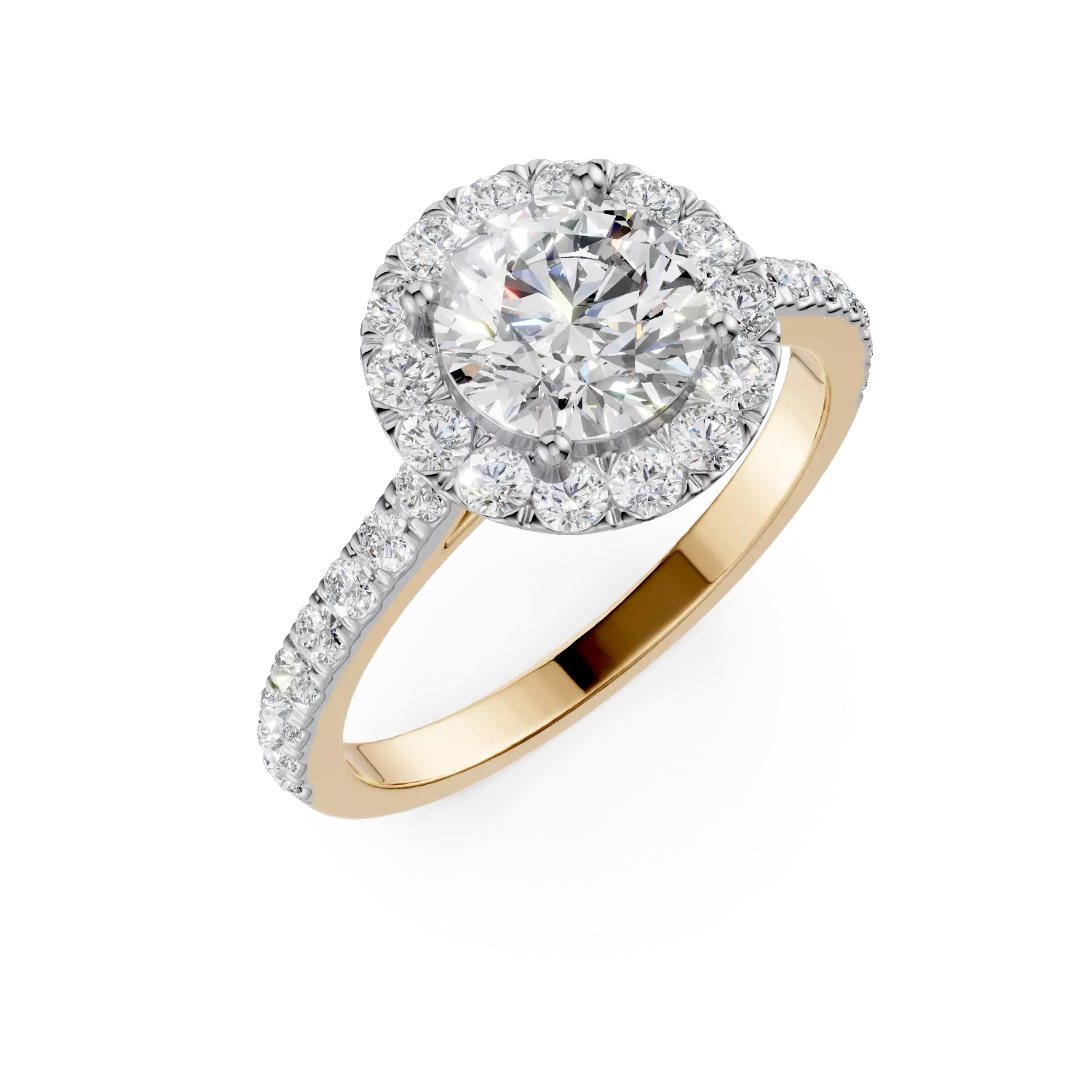 Yellow gold Charm ring with 1.51ct lab grown diamonds