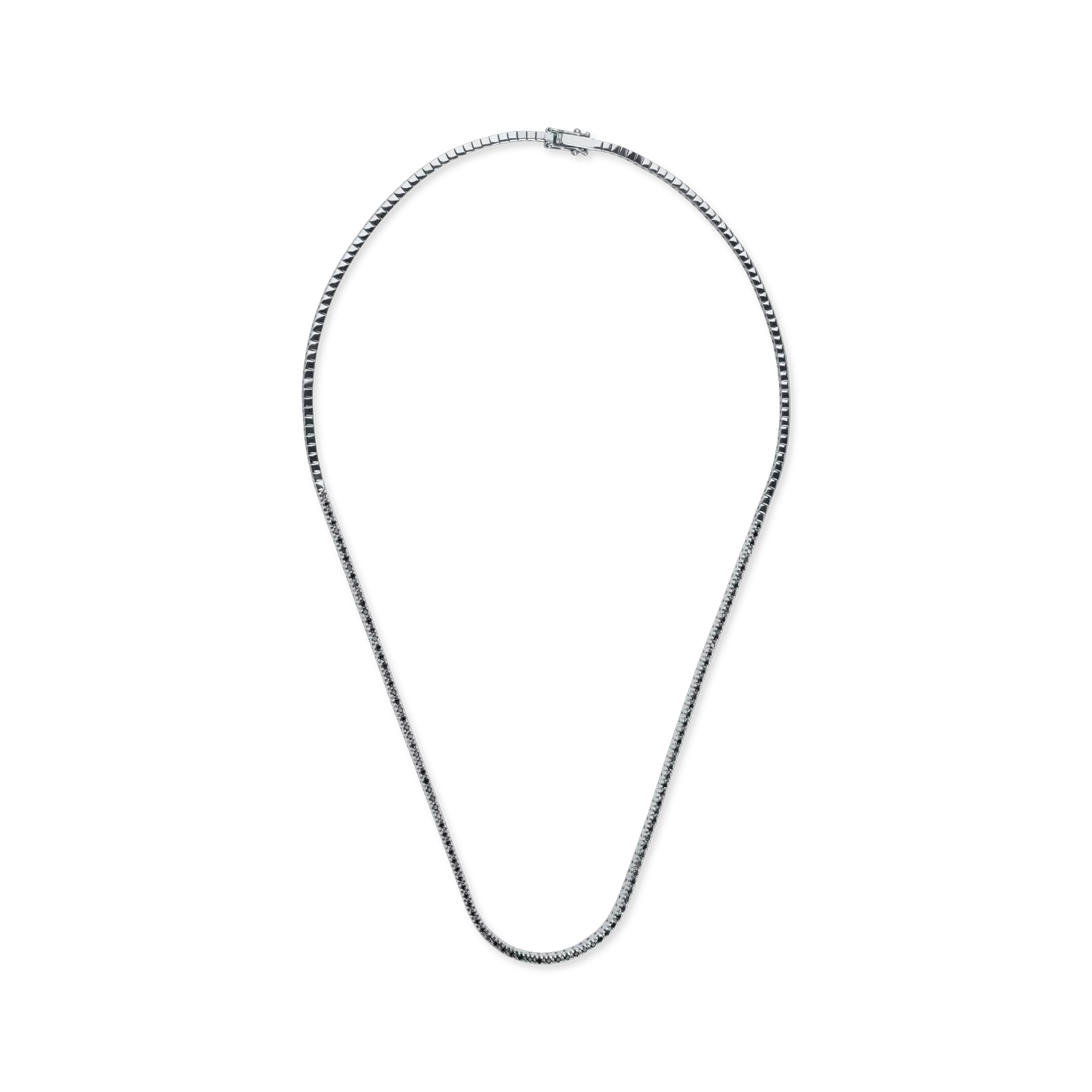 Black gold tennis necklace with 1.1ct black diamonds