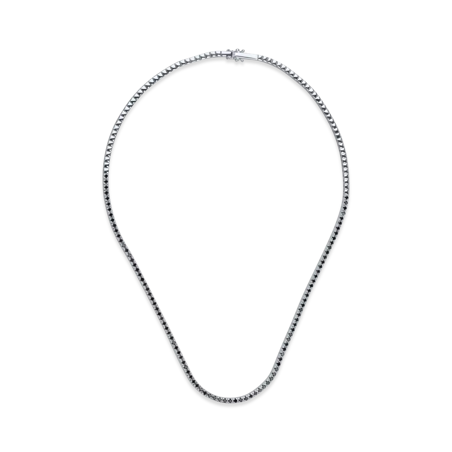 White gold tennis necklace with 2.25ct black diamonds