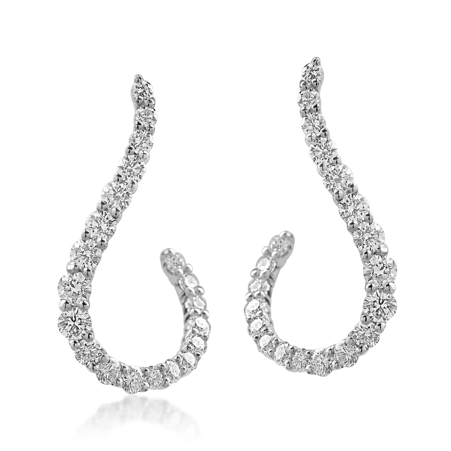White gold geometric earrings with 0.8ct diamonds