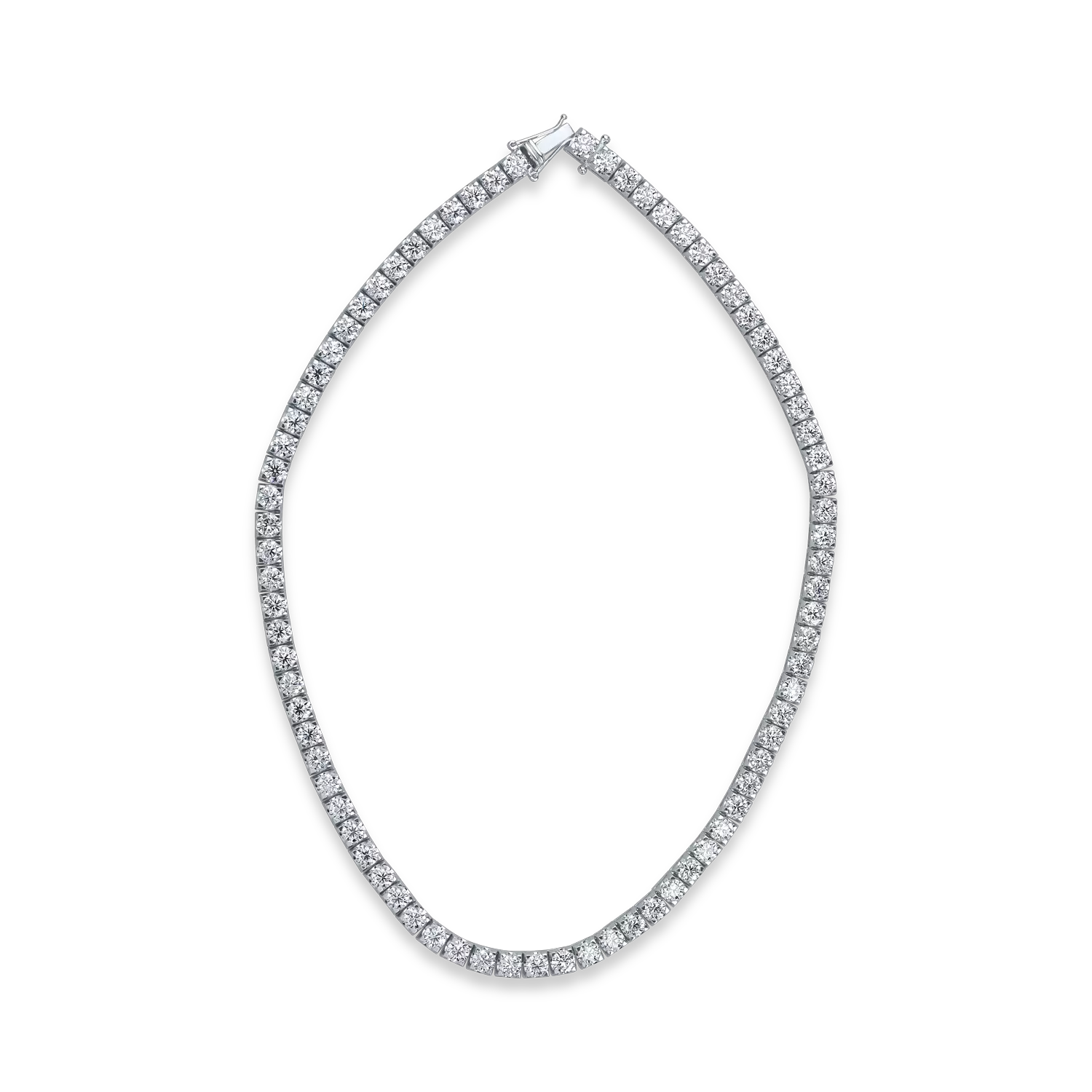White gold tennis necklace with 31.66ct diamonds