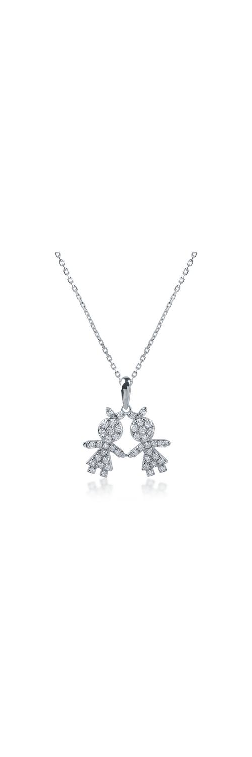 White gold children's pendant necklace with 0.25ct diamonds