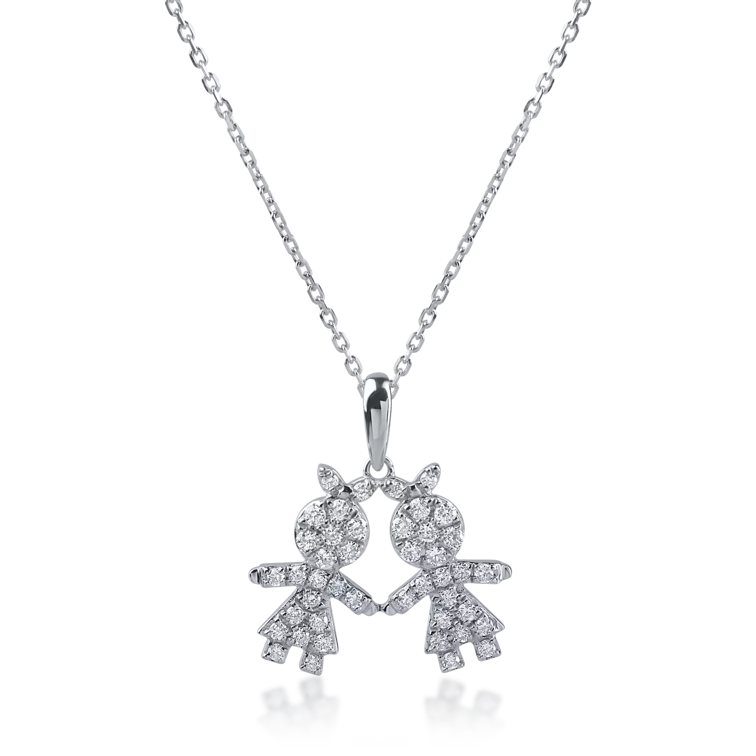White gold children's pendant necklace with 0.25ct diamonds