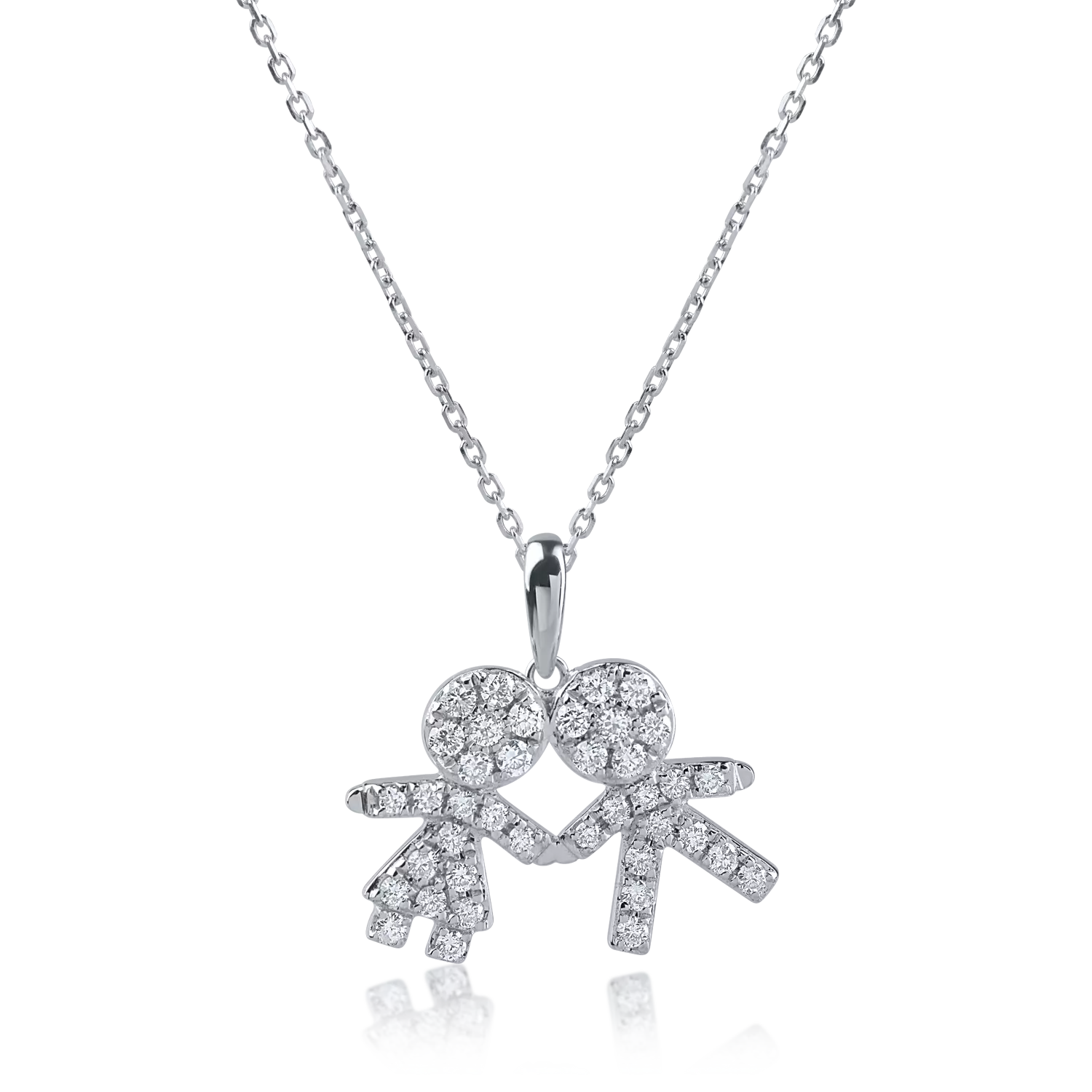 White gold children's pendant necklace with 0.23ct diamonds