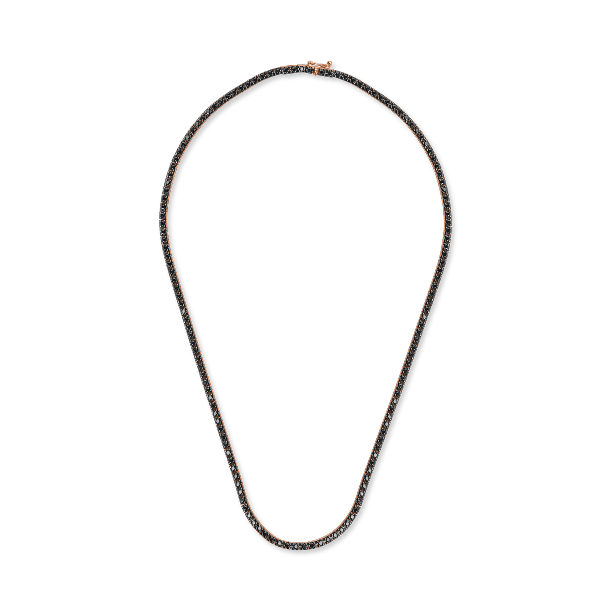 Colier tennis din aur roz-negru cu diamante negre de 3.02ct image0