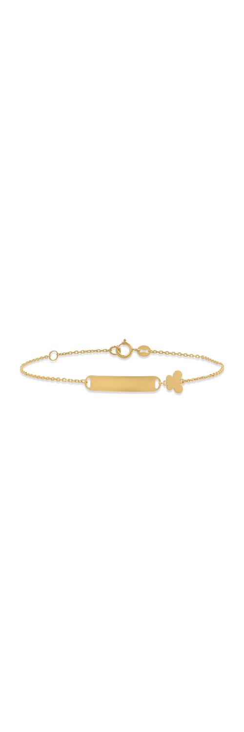 Yellow gold bracelet with engraving plate