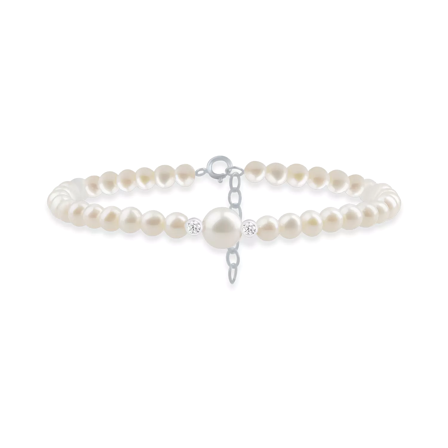 White gold bracelet with 20.89ct fresh water pearls