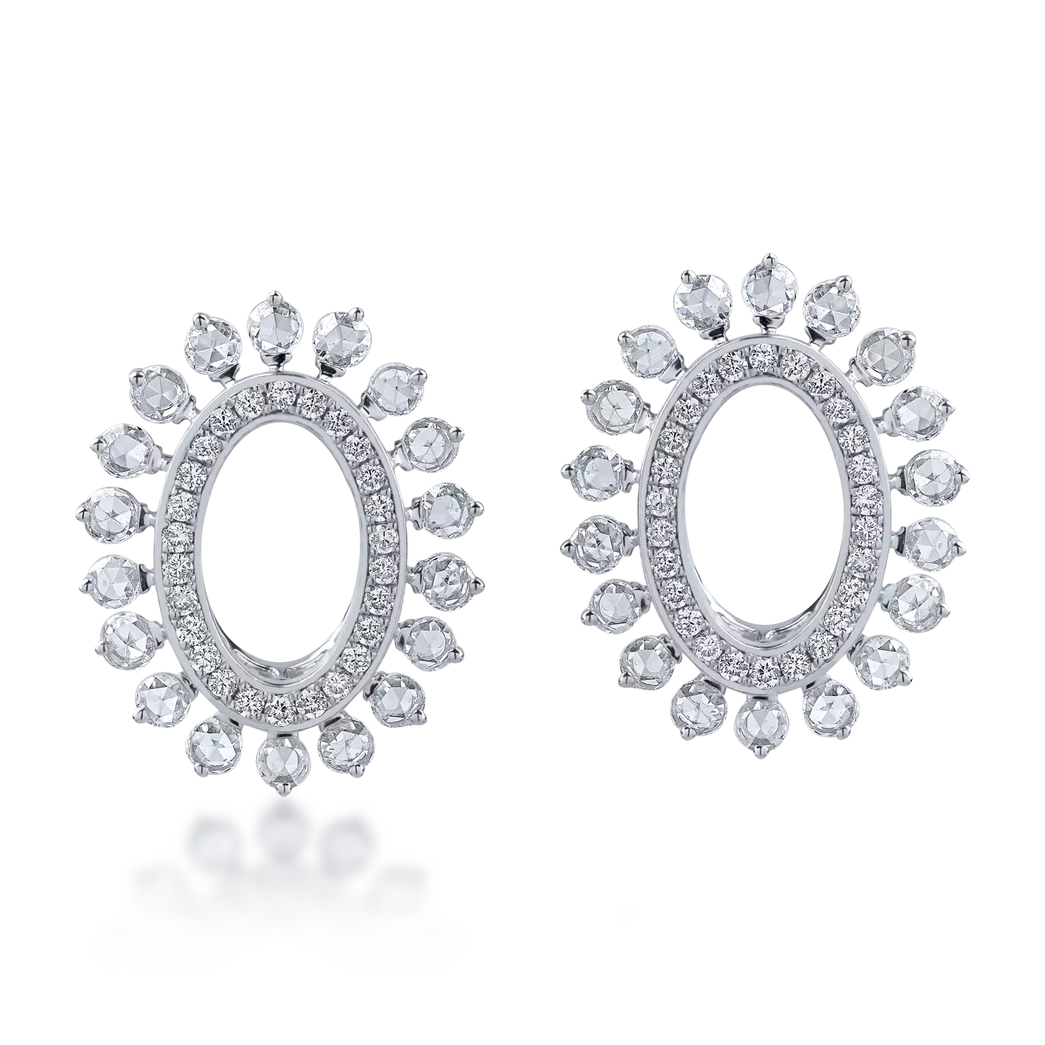 Fehérarany kerek fülbevaló 1.05ct gyémántokkal