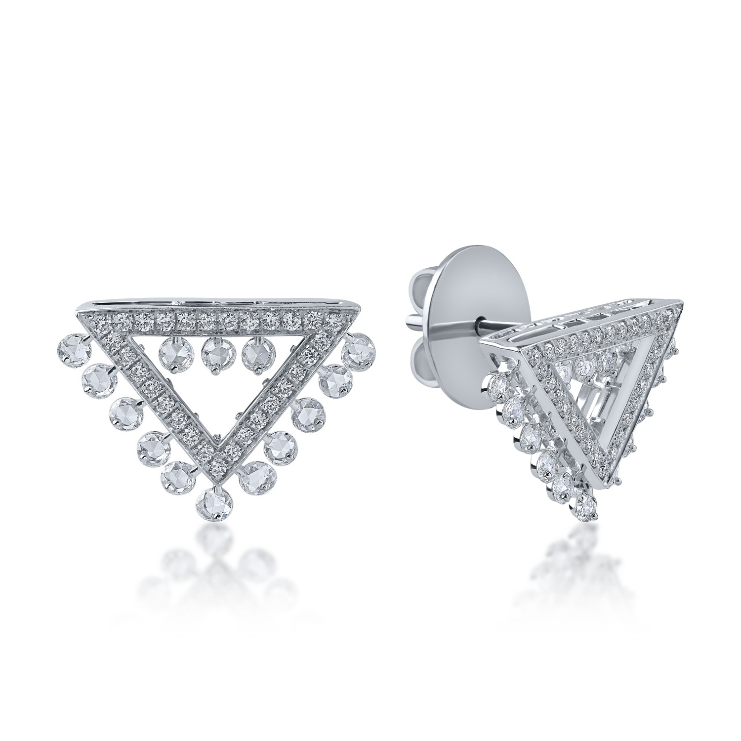 White gold geometric earrings with 0.83ct diamonds