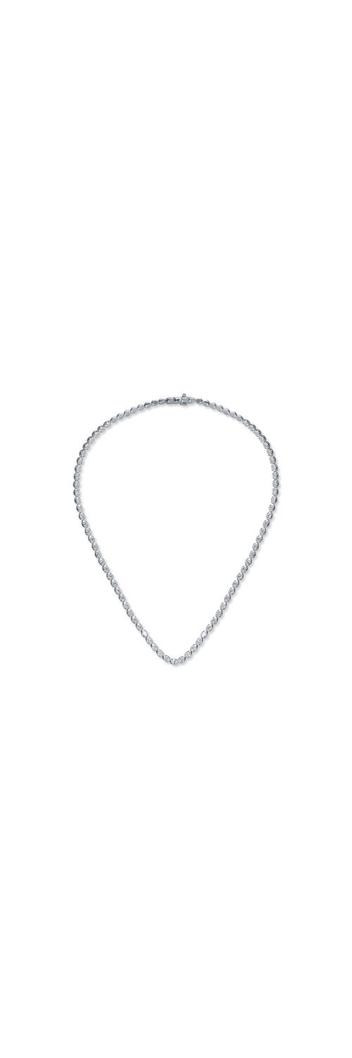 White gold tennis necklace with 9.6ct diamonds