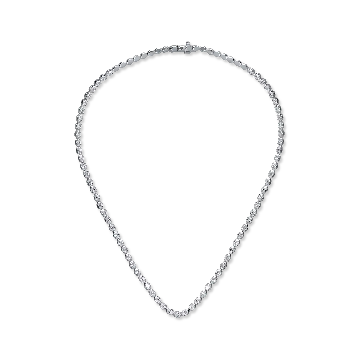 White gold tennis necklace with 9.6ct diamonds