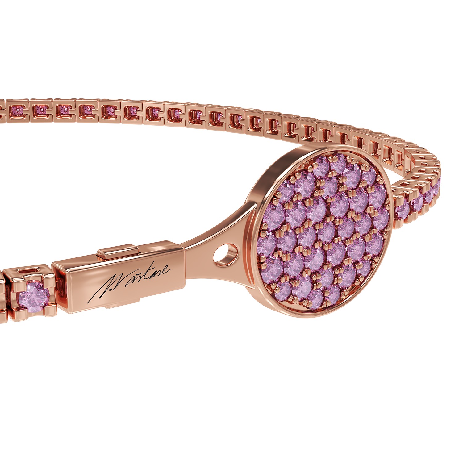 Glory tennis bracelet with 1.82ct pink sapphires