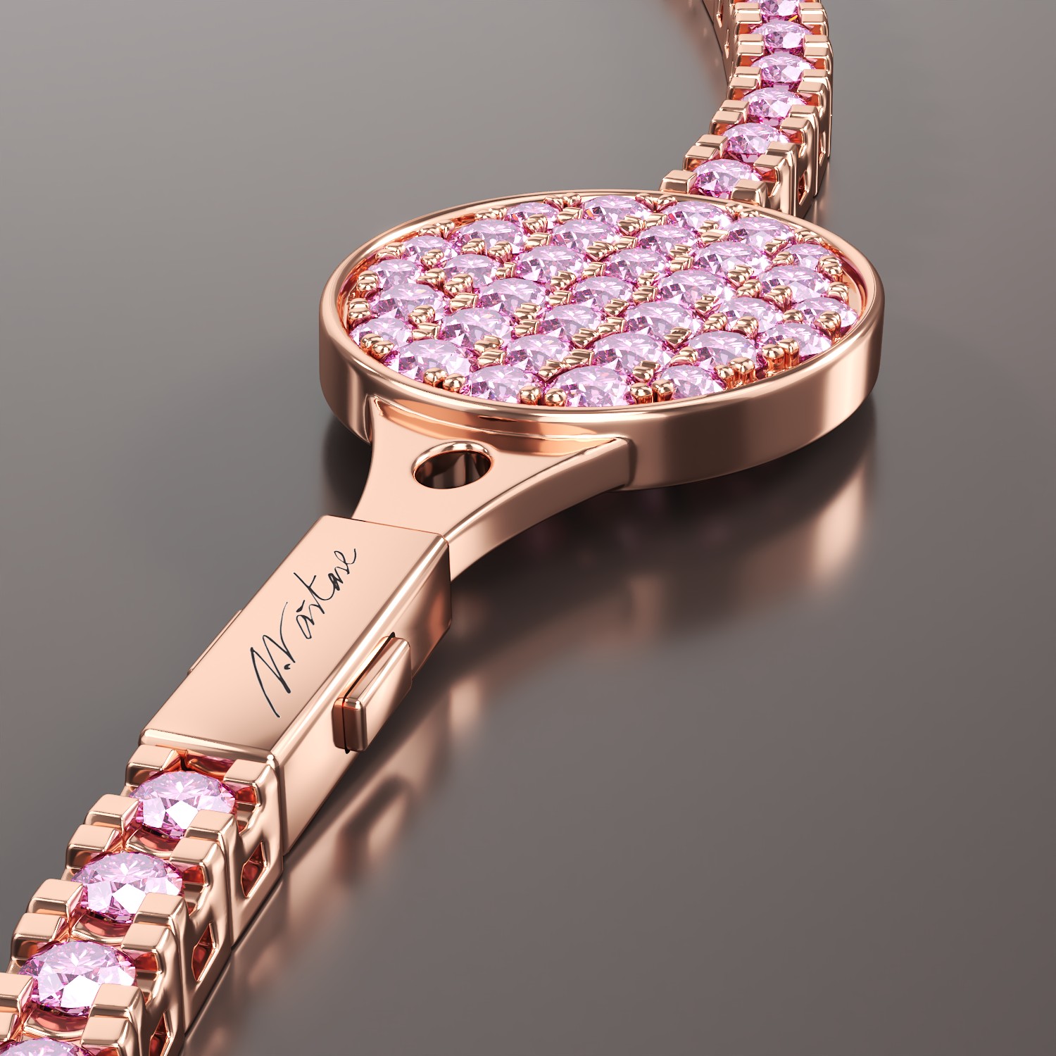 Glory tennis bracelet with 1.82ct pink sapphires