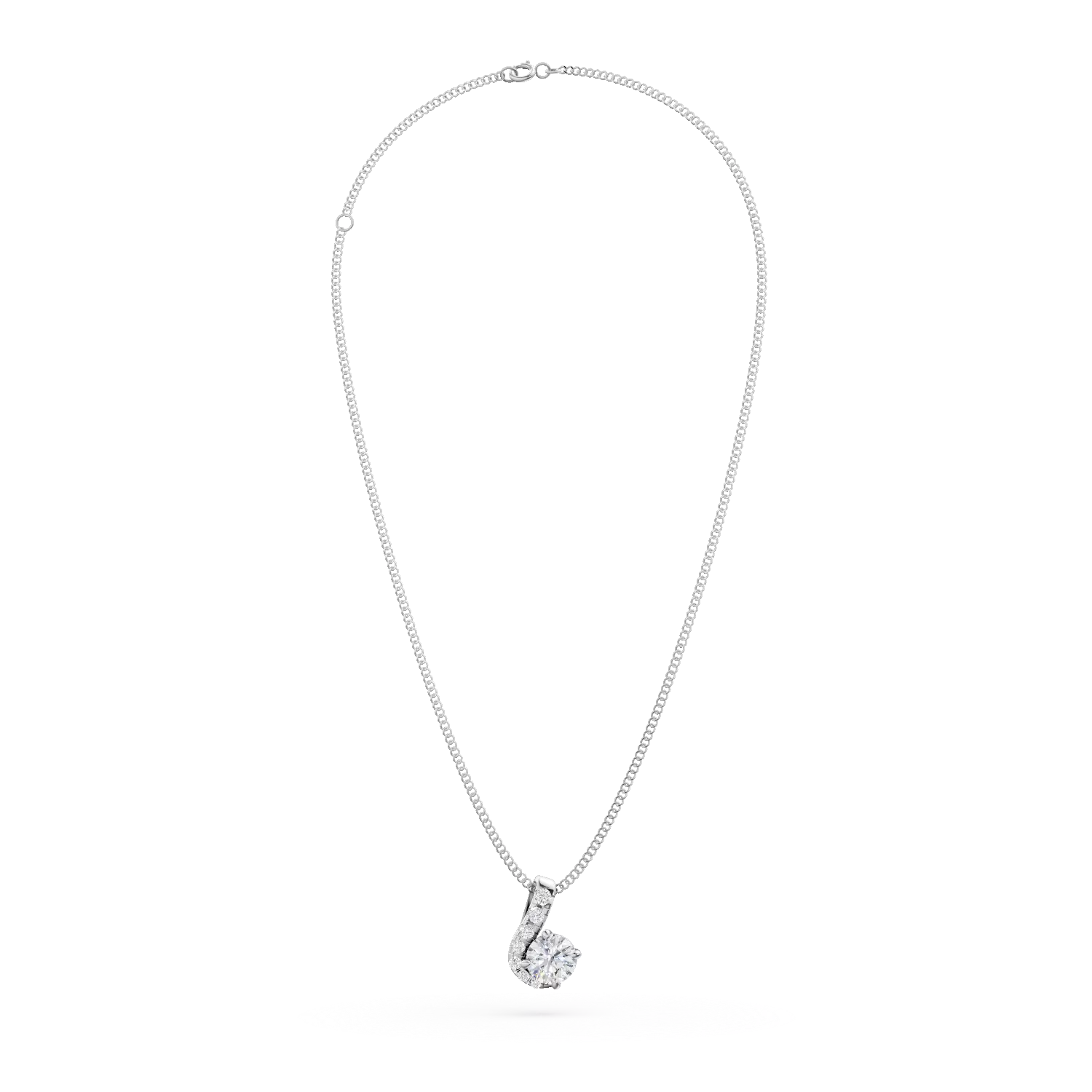 White gold Duet pendant necklace with 0.5ct lab grown diamonds