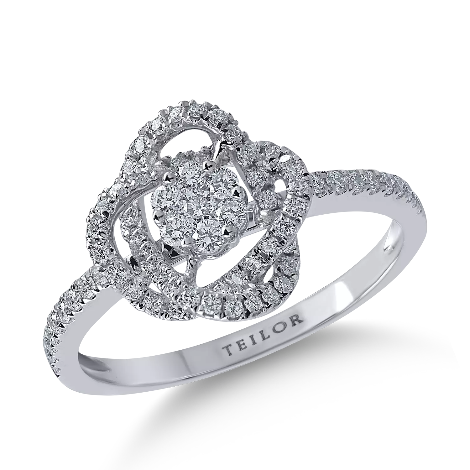 Fehérarany gyűrű 0.49ct gyémántokkal