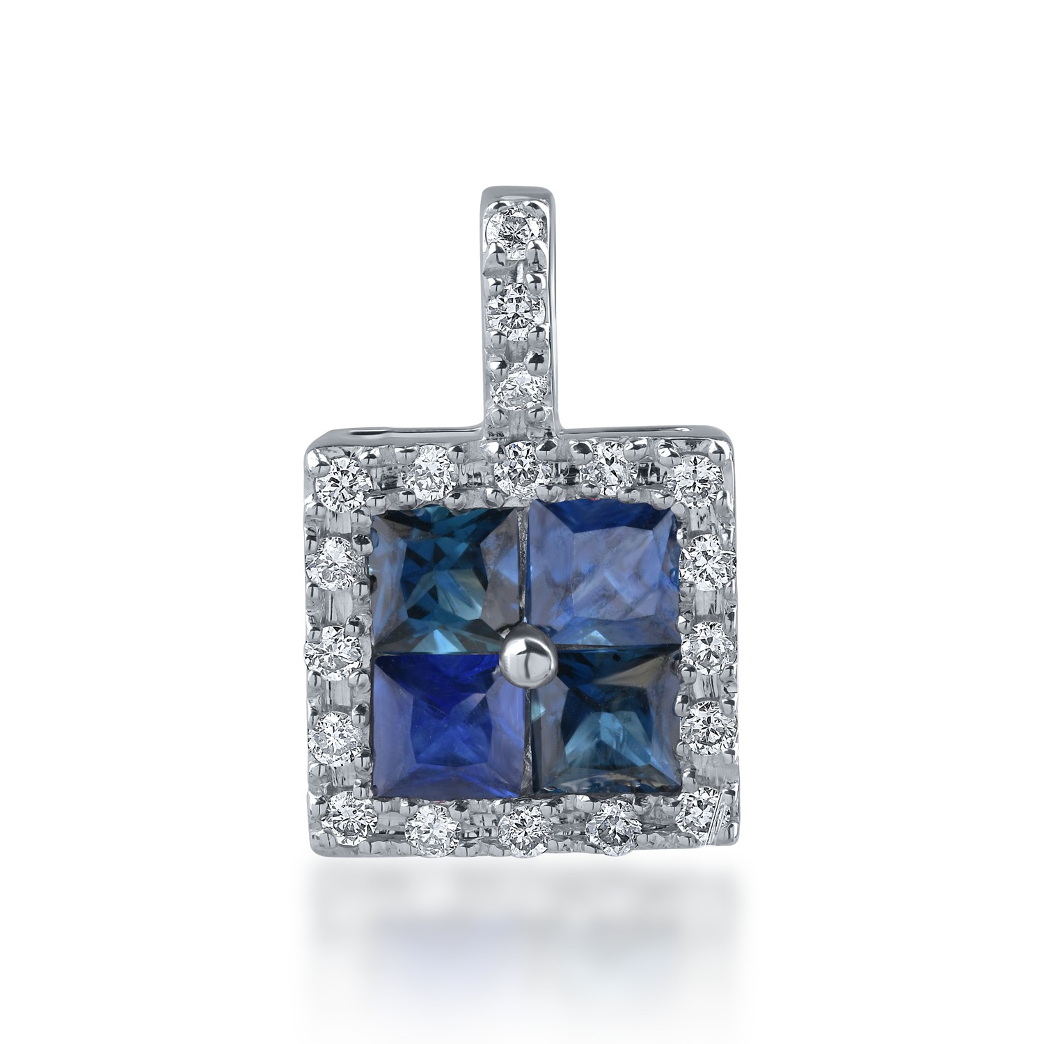 White gold pendant with 0.82ct sapphires and 0.12ct diamonds