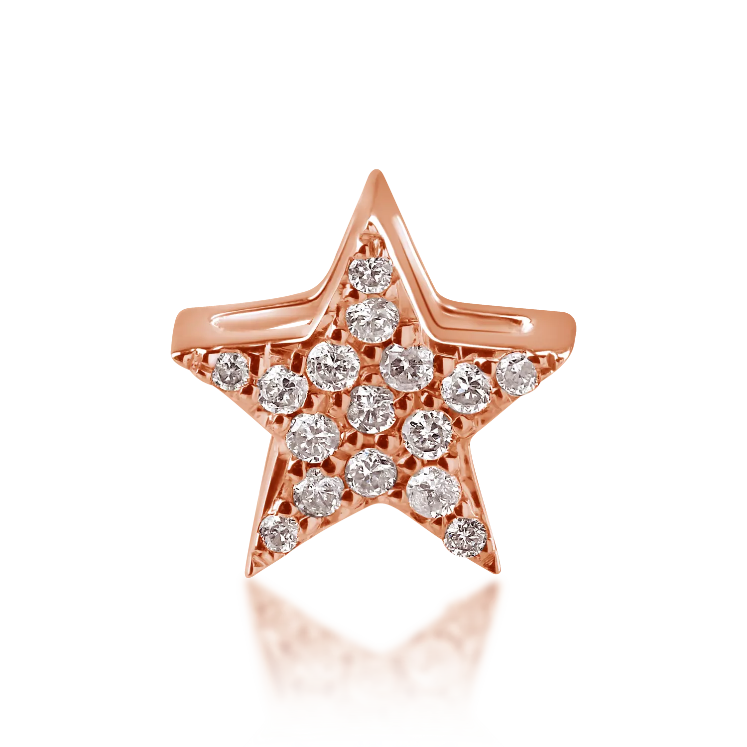 Rose gold star pendant with 0.07ct diamonds