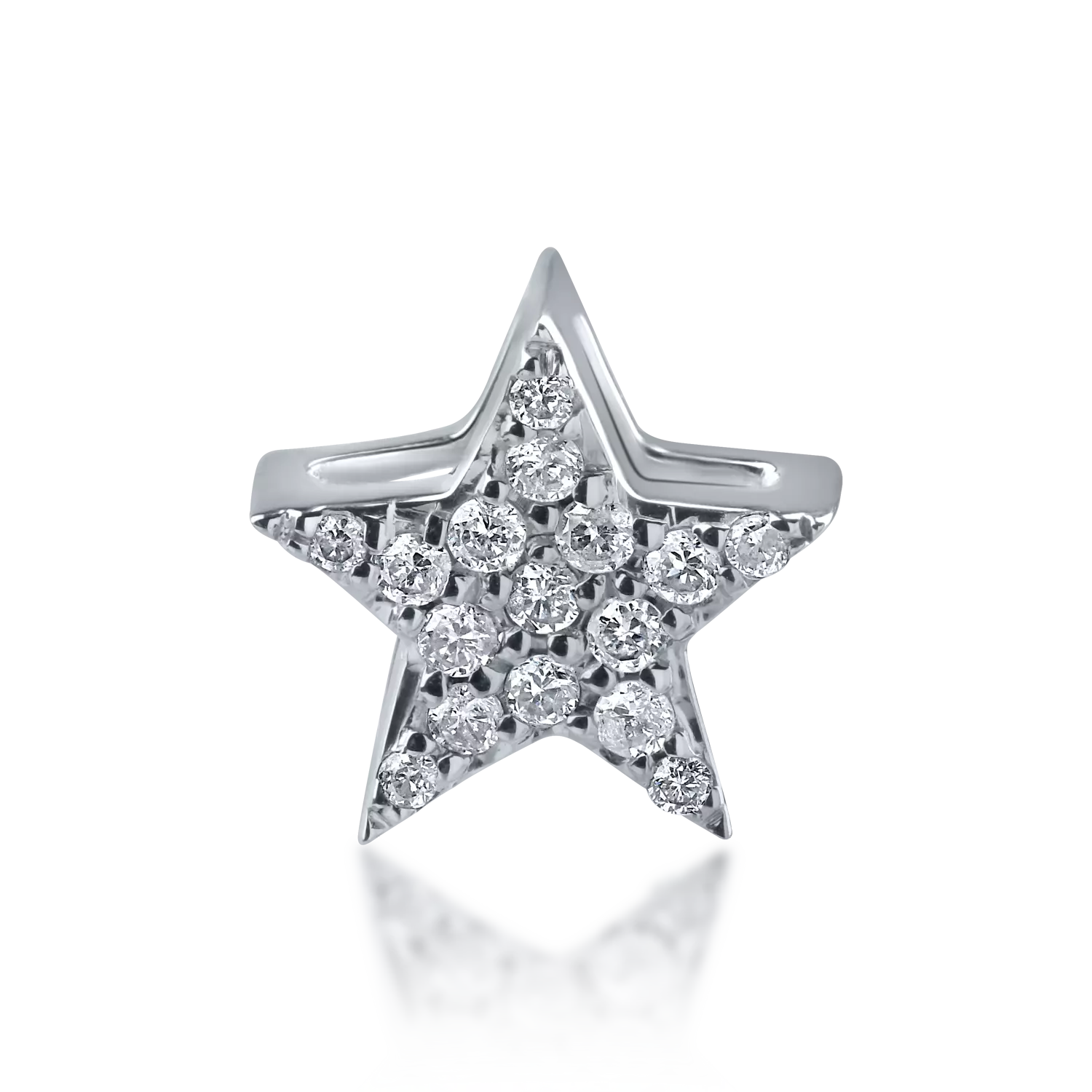 Медальон звезда от бяло злато с 0.07кт диаманти